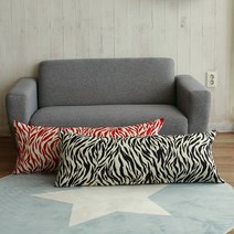 [꿀잠] 지브라 2인베개 커버+솜포함 국내생산 면100%, 레드, 100*40cm