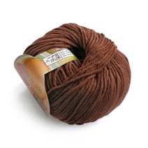 나은몰 마카롱 잔털없는 뜨개실 목도리 털실 블랭킷 인형 신생아 모자 뜨기, 45 크림 쵸콜렛