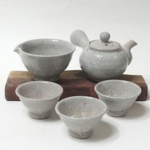 분청 이도 3인 다기세트, 1