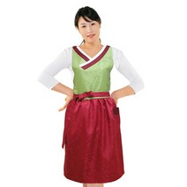 전통 한복 앞치마 녹색