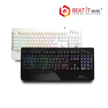 비트아이티뮤즈 BT-1000 레인보우 LED 플런저 키보드 BT1000 유선키보드, BT1000 화이트