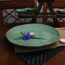 (수작업)청아한분청 굽원부페 2호, 그린