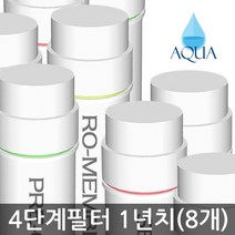 아쿠아 4단계 DIY 자가설치세트 정수기 RO멤브레인 역삼투압 필터 세트, 필터세트(RO)1년치, 1개