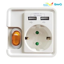 ezerO 이제로 1구 USB 멀티탭 충전 콘센트, 화이트/오렌지, USB 충전 콘센트