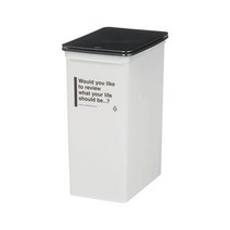 Like-it 카페스타일 휴지통(분리수거함) 쓰레기통, 카페화이트, 푸쉬25L