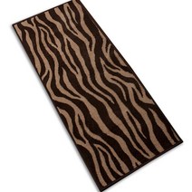 LKEY 극세사 지브라 주방매트 발매트 욕실매트, 브라운