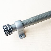 25mm 엔틱메탈 커튼봉 16자(320~480Cm), 엔틱실버, 길이: 16자(320~480Cm)