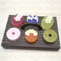 [네추럴엠제이] 한가위 한복 수제비누세트+선물포장, 한복+엽전+전통 6구세트+훈민정음 선물포장, 1 set, 85g