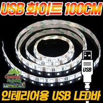 캠팜 인테리어 휴대용 USB LED바 (5V/화이트 100cm)