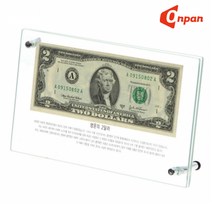 온판 행운의2달러 유리액자 인테리어액자 액자세트, 1개