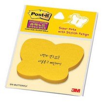 3M 포스트잇 슈퍼 스티키노트 메모지 디스펜서, 나비-약45매, 색상랜덤