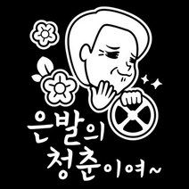 센스만점 자동차스티커 모음 (주유구 스티커 포함), 160_은발의 청춘(화이트), 1개