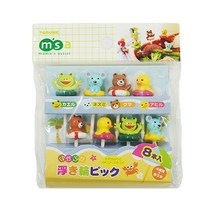 countryitem 토루네 튜브 동동 애니멀 런치 픽 디저트포크, 혼합색상, 8개 1세트