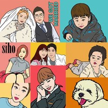 캐리커쳐마키 팝아트 주문제작, 3인 팝아트 제작