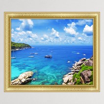 아트박스/꾸밈 cy699-힐링의바다섬_창문그림액자(중형)_디자인시트지, C타입-엘레강스골드