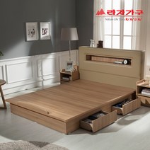 라자가구 아이크3단LED 평상형 서랍침대 프레임 슈퍼싱글SS, 초코브라운