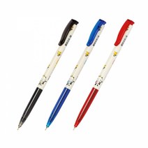 자바 슬림 볼펜 0.38mm, 레드, 12개입