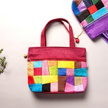 고급 누비(한복천) 전통 조각보 숄더백 손가방 에코백 천가방