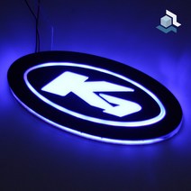CarTact 순정교체형 K7 로고 면발광 LED엠블럼 - 구형K7전용 차량용 엠블럼, 전방용 1way 블루