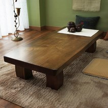 가연 흥인지문통원목 좌탁 좌식 거실 밥상 통판테이블, 진브라운 1800