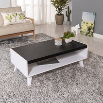 아트랙 노블-1000 거실테이블 소파 테이블, 화이트/블랙