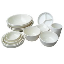 국산 멜라민식기, M3.[크림]멜라민원3절5P[대]