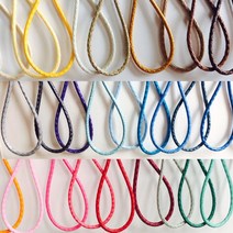 치즈끈 단색 2mm 원통형 초커재료 팔찌재료.매듭용, 25.다크퍼플, 90cm, 1개