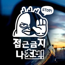 제제데코 [제제데코] 초보운전 안전운전 차량 스티커 04, 119_접근금지나초보덕구_화이트