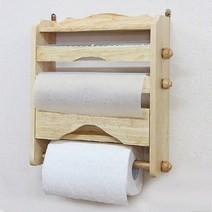 원목 3단 키친타올걸이 호일걸이 랩걸이