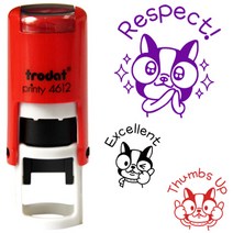 프라하스탬프 깜찍 캐릭터 라라 쿠폰사이즈 칭찬스탬프(지름1.1cm 자동스탬프 스탬프, 8. Clever!, 디자인1. 문구그대로 +캐릭터(잉크 검정)