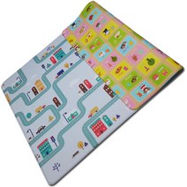 놀이방매트 놀이매트 바닥매트 유아매트 아기매트 층간소음방지매트 거실매트, 키즈양면-도로/링링