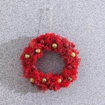 플라워트리 샤이닝 스칸디아 리스 15cmP 천연이끼 모스 장식 벽 인테리어 소품 FSCANM 리스/스웨그, 레드(01개)