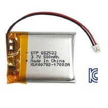 DTP 리튬폴리머전지 652533-PCM(3.7V 500mAh)51021RR 충전지, 1개