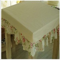 러블리하우스 식탁보 맞춤커버, 워싱백아이보리+시슬리프릴, 4인용 식탁보