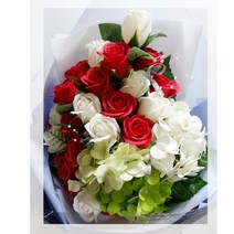 갤럭시쇼핑 달콤한너에게비누장미꽃30송이꽃다발, 레드+화이크+그린+연그린+돈봉투추가작업
