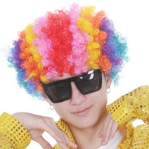 삐에로 가발 혼합 광대 파티 뽀그리 용품 파마 분장, 단품