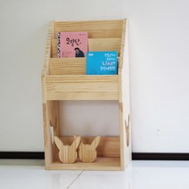 양지가구 원목잡지꽂이 전면책꽂이 DIY 책장 정리선반 진열장 틈새책장 책꽂이 공간정리 파스텔색 소품정리 책정리 동화책, 원목 전면책꽂이3단400 칠레송