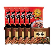 봉지)농심짜왕 5개 + 봉지)농심신라면 5개, 1세트, 10개입