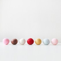 양모 단색 울 볼(5P) - 중(3cm), 화이트