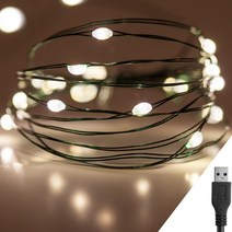 STRINGLIGHT 스트링라이트 LED, 10M USB 타입_웜골드(그린와이어)