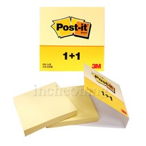 3m 3M 포스트잇 654 노랑 패드 1+1 100매입 2권 총 200매, 1세트