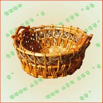 양손 오렌지 원형 / 과일바구니 계란바구니 만들기 과일 셀프 계란 포장 바구니 부활절 추수감사절 행사용 바스켓 나무 대형 마트 백화점 디피 진열 용기 선물 수건 예단 청과 빵 수납