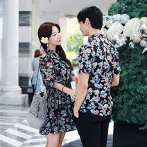 미미앤바비 로망드 커플비치웨어 커플룩 커플웨어 허니문웨어 비치웨어 상의
