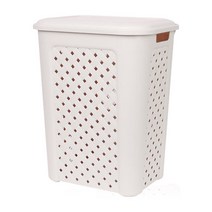 라탄스타일 대용량 빨래바구니, 아이보리(50L), 1개