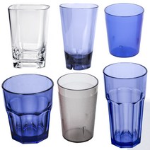 바이굿즈 PC 물컵 안깨지는 업소용 가정용 플라스틱컵, R100청색