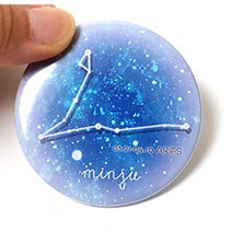 두루디자인 [메시지] 별자리 손거울 XL, [화이트] 물고기자리 (02.19~03.20), 1개