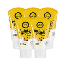 해피바스 훼이셜 요거트 촉촉 클렌징폼, 120g, 5개