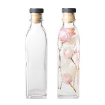 [홈앤라이프] 하바리움용기 투명사각오일180 낱개, 투명사각오일180 - 코르크블랙캡