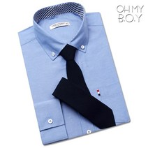 오마보이 남성용 젠느옴므 반슬림 솔리드 정장셔츠 DNB95BL