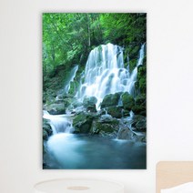 꾸밈 cw730-계곡의작은폭포중형노프레임 액자, 2타입